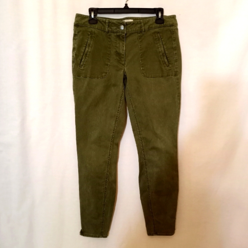 LOFT MODERN SKINNY OLIVE GREEN JEANS 6